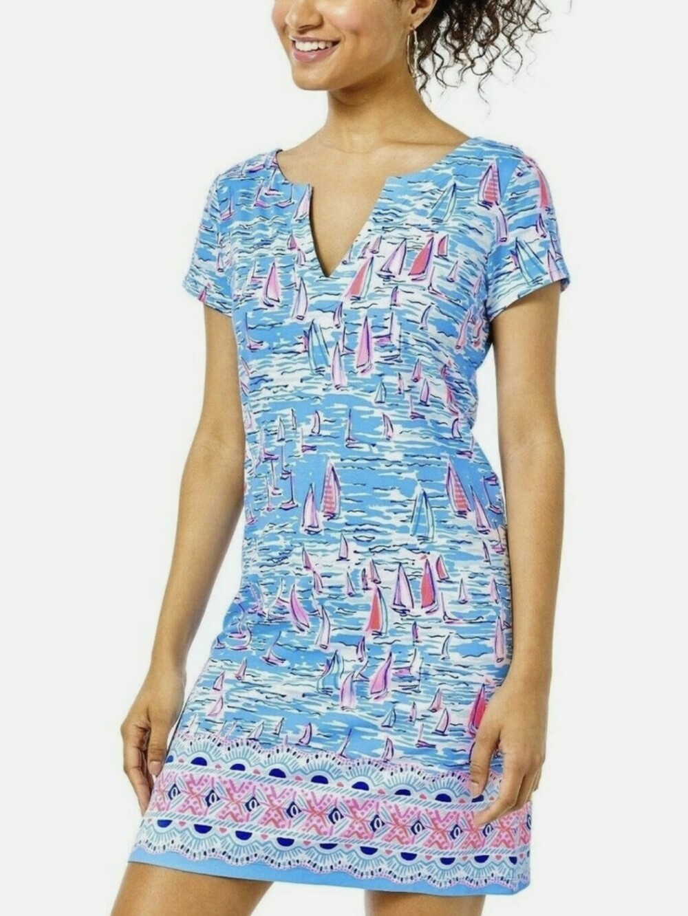 Lilly Pulitzer Sophiletta Dress" Zanzibar Blue Boattyicious" Sz.L